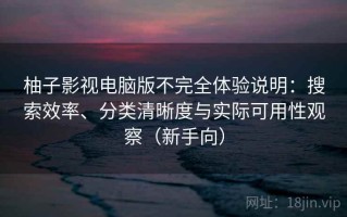 柚子影视电脑版不完全体验说明：搜索效率、分类清晰度与实际可用性观察（新手向）