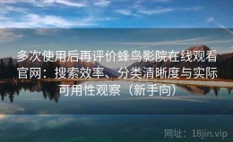 多次使用后再评价蜂鸟影院在线观看官网：搜索效率、分类清晰度与实际可用性观察（新手向）