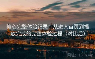 糖心完整体验记录：从进入首页到播放完成的完整体验过程（对比后）