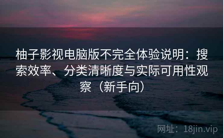 柚子影视电脑版不完全体验说明：搜索效率、分类清晰度与实际可用性观察（新手向）-第1张图片
