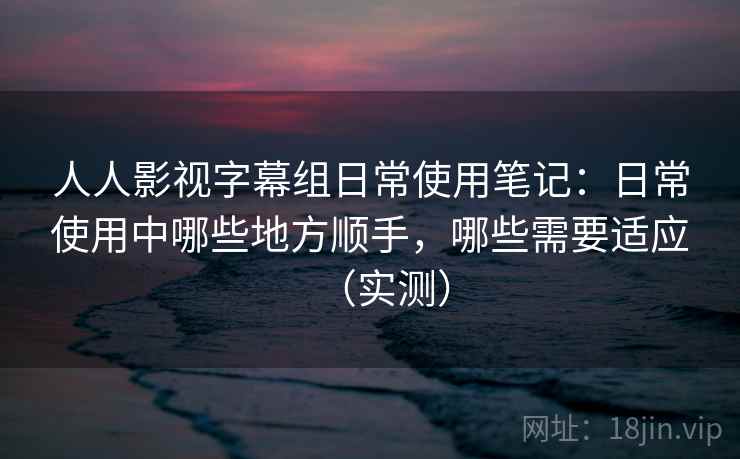 人人影视字幕组日常使用笔记：日常使用中哪些地方顺手，哪些需要适应（实测）-第2张图片
